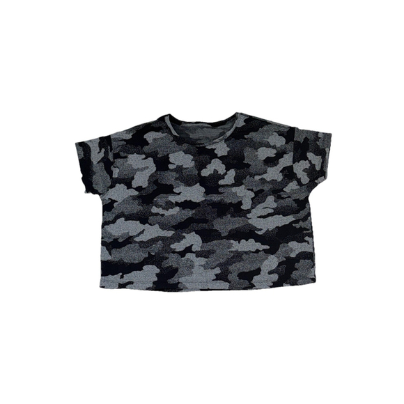 LULULEMON CATES TRAINING T-SHIRT HERITAGE CAMO BLACK/GRAY COLOR SIZE 10 PTP 21” - Picture 3 of 8